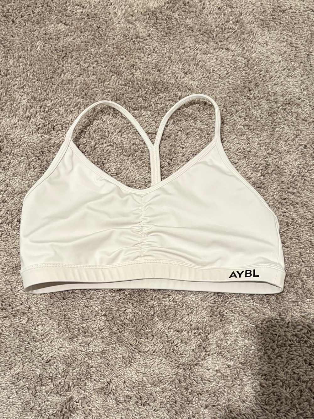 AYBL white sports bra